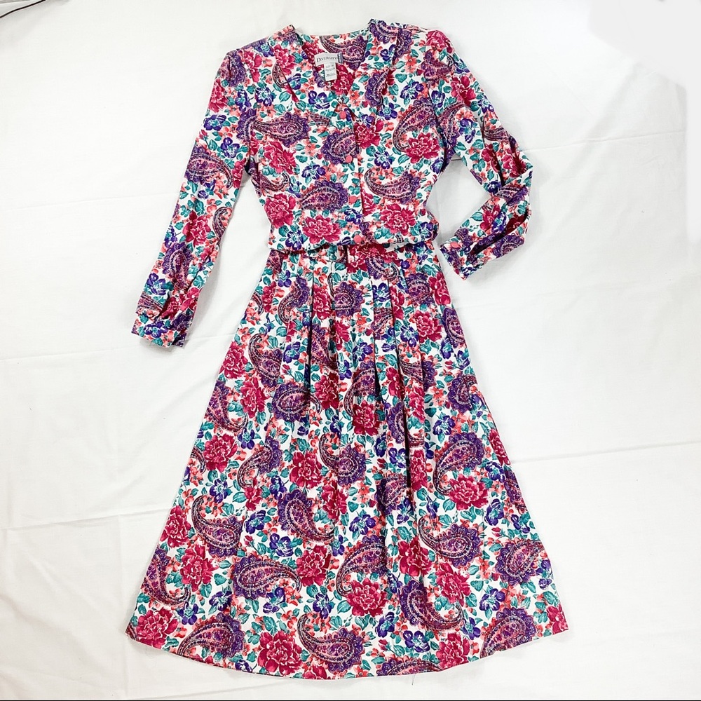 NWT vintage floral 2 piece cottagecore midi dress